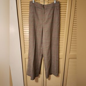 J Crew Plaid Wide Leg Pant